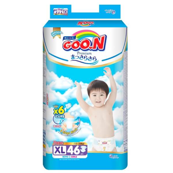 Bỉm tã dán Goon Premium size XL 46 miếng (12-20kg)