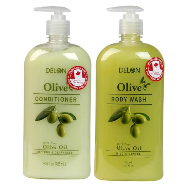 Combo Dầu Xã và Sữa Tắm Delon với tinh dầu Olive
