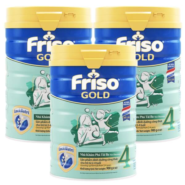 Combo 3 lon Sữa Friso Gold số 4 900g (2-4 tuổi)