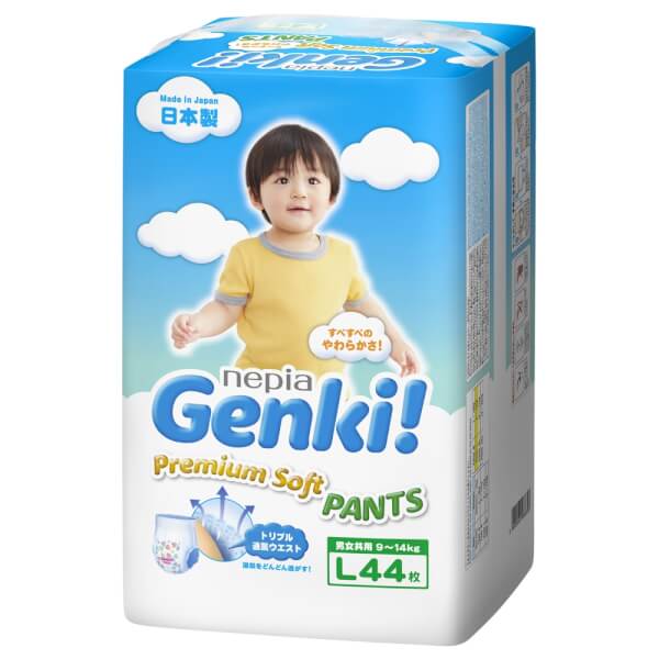 Bỉm tã quần Genki size L 44 miếng (9-14kg)
