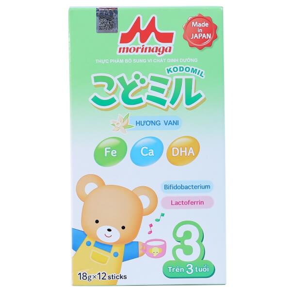Sữa Morinaga số 3 216g hương vani (Kodomil, trên 3 tuổi)