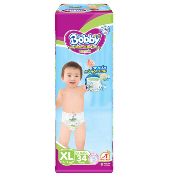 Bỉm tã quần Bobby size XL 34 miếng (12-17kg)