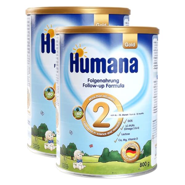 Combo 2 lon Sữa Humana Gold số 2 800g (6-12 tháng)