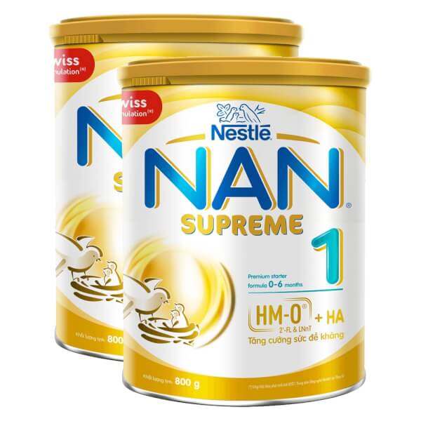 Combo 2 lon Sữa Nan Supreme 1 (2HMO) 800g (0-6 tháng)