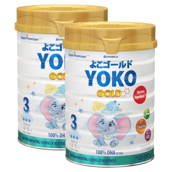Combo 2 lon Sữa Vinamilk Yoko Gold 3 850g (2-6 tuổi)