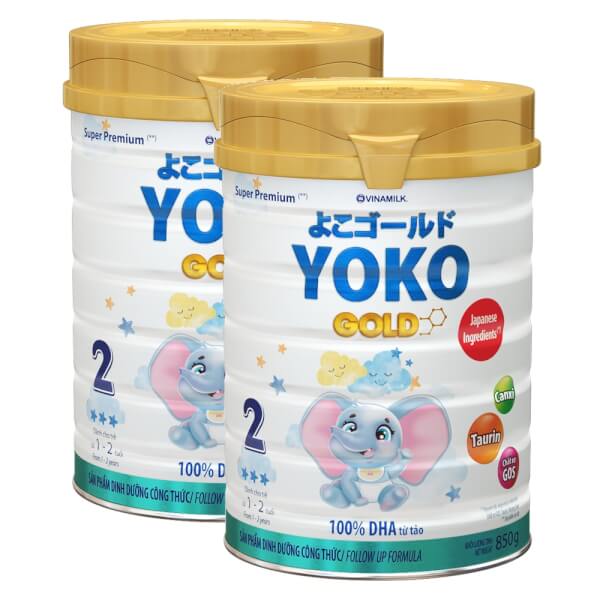 Combo 2 lon Sữa Vinamilk Yoko Gold 2 850g (1-2 tuổi)