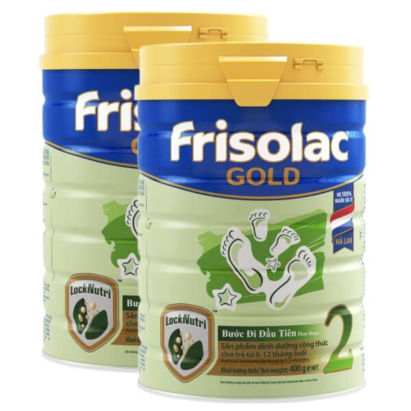 Combo 2 lon Sữa Frisolac Gold số 2 400g (6-12 tháng)