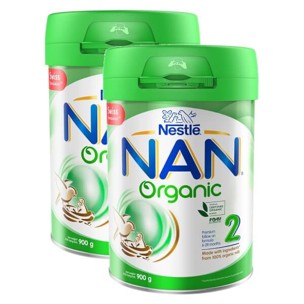 Combo 2 lon Sữa Nan Organic 2 900g (6-24 tháng)