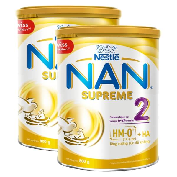 Combo 2 Sữa Nan Supreme 2 (2HMO) 800g (6-24 tháng)