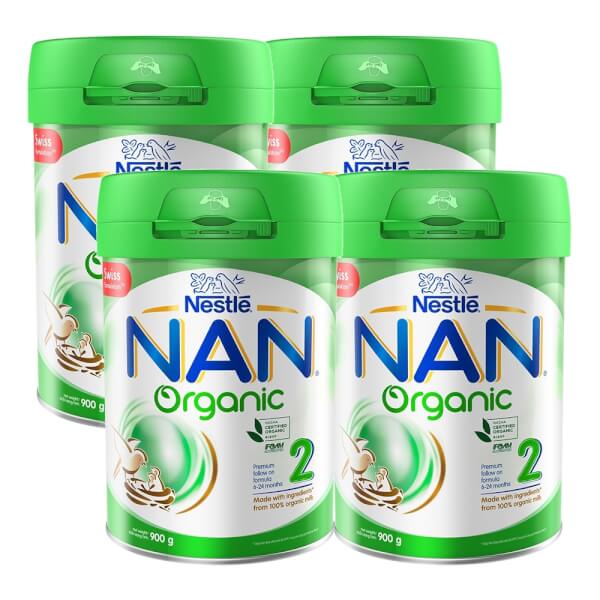 Combo 4 lon Sữa Nan Organic 2 900g (6-24 tháng)
