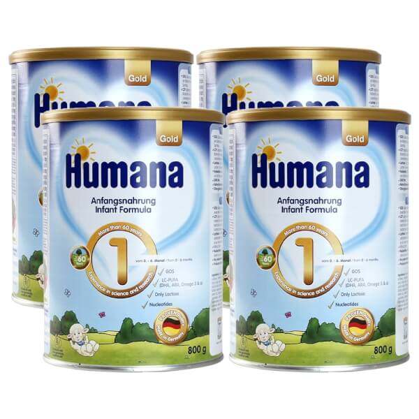 Combo 4 lon Sữa Humana Gold số 1 800g (0-6 tháng)