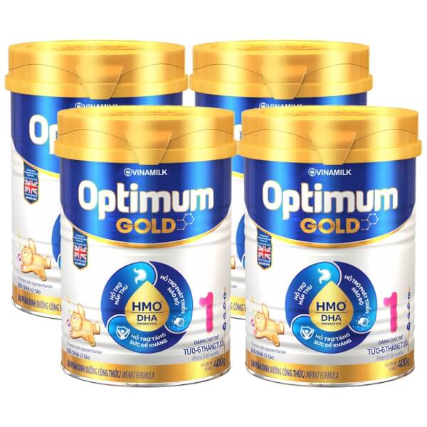 Combo 4 lon Sữa Vinamilk Optimum Gold 1 400g (0-6 tháng)