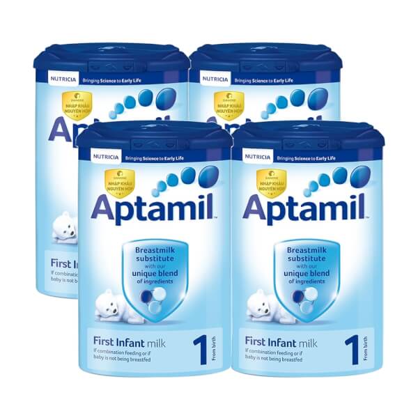 Combo 4 lon Sữa Aptamil Anh số 1 900g (0-6 tháng)