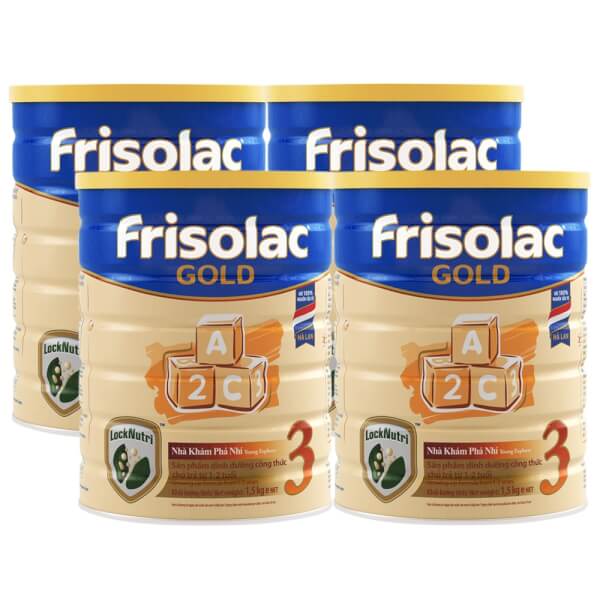 Combo 4 lon Sữa Frisolac Gold số 3 1.5kg (1-2 tuổi)