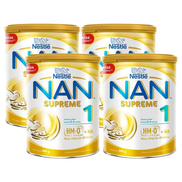 Combo 4 lon Sữa Nan Supreme 1 (2HMO) 400g (0-6 tháng)