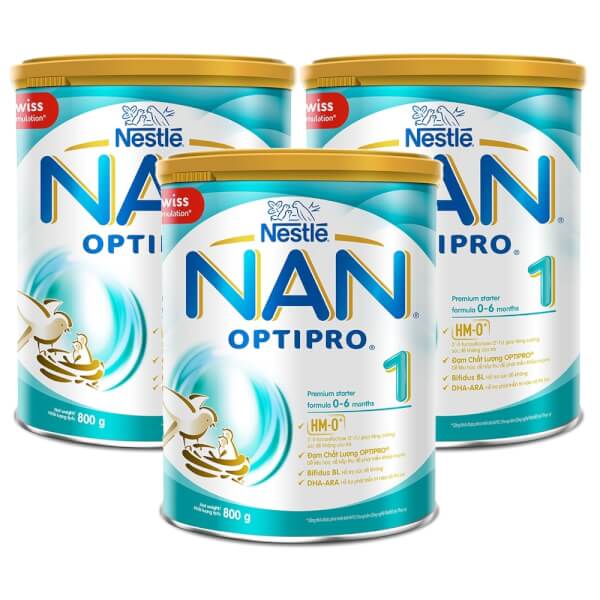 Combo 3 lon Sữa Nan Optipro 1 800g (0-6 tháng)