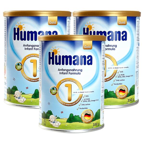 Combo 3 lon Sữa Humana Gold số 1 350g (0-6 tháng)