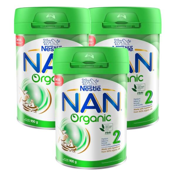 Combo 3 lon Sữa Nan Organic 2 900g (6-24 tháng)