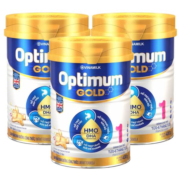 Combo 3 lon Sữa Vinamilk Optimum Gold 1 400g (0-6 tháng)