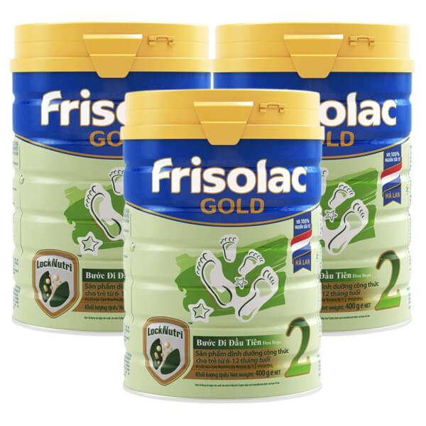 Combo 3 lon Sữa Frisolac Gold số 2 400g (6-12 tháng)