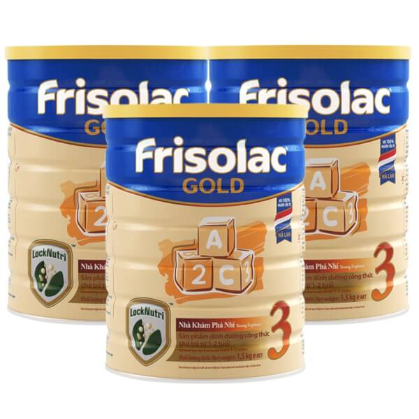 Combo 3 lon Sữa Frisolac Gold số 3 1.5kg (1-2 tuổi)