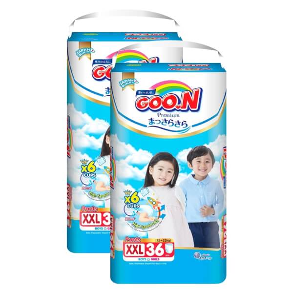 Combo 2 gói Bỉm tã quần Goon Premium size XXL 36 miếng (15-25kg)