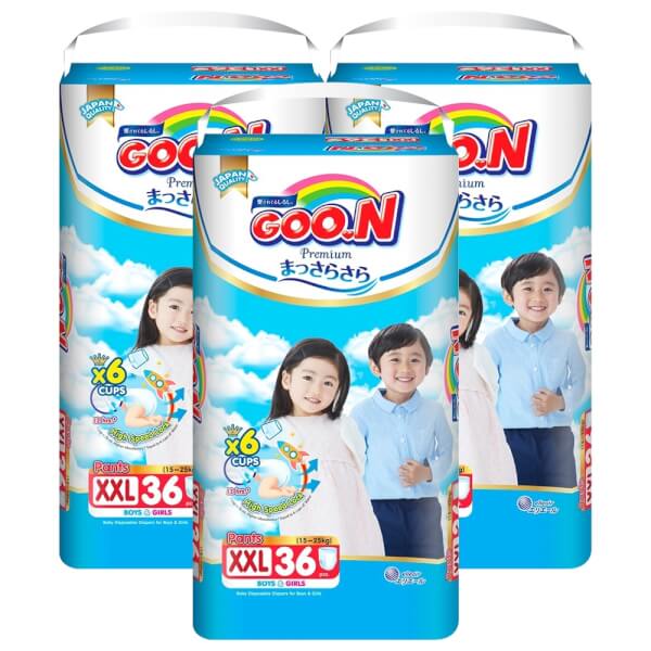 Combo 3 gói Bỉm tã quần Goon Premium size XXL 36 miếng (15-25kg)