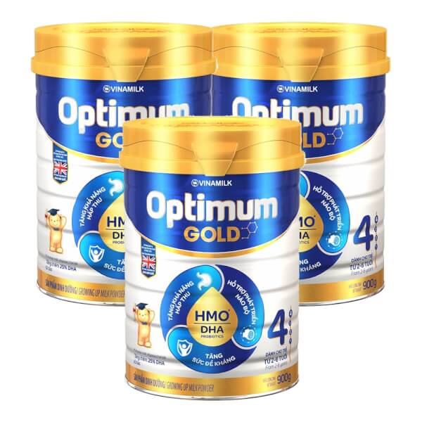 Combo 3 lon Sữa Vinamilk Optimum Gold 4 900g (2-6 tuổi)