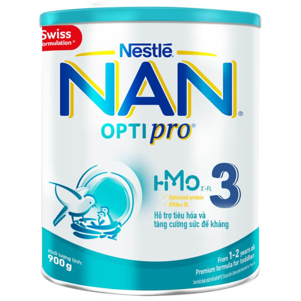 Sữa Nan Optipro 3 900g, HMO (1-2 tuổi)