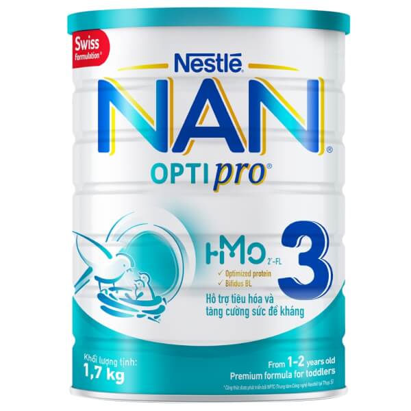 Sữa Nan Optipro 3 1.7kg, HMO (1-2 tuổi)
