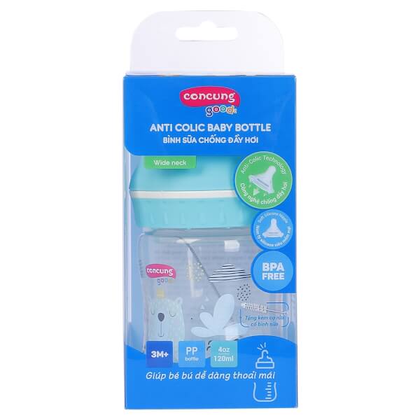 Babyzone 64 Bình sữa ConCung Good nhựa PP BPA Free cổ rộng 125ml (Xanh) chính hãng, giá tốt