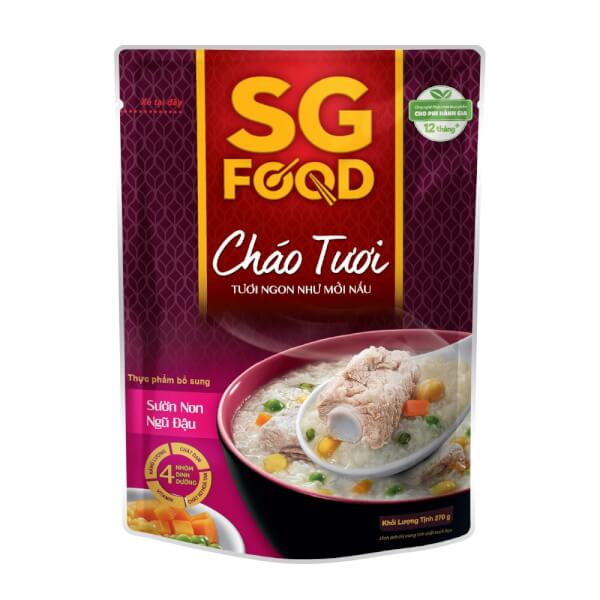 Cháo Cá lóc, Cải bó xôi, SG Food, 270g
