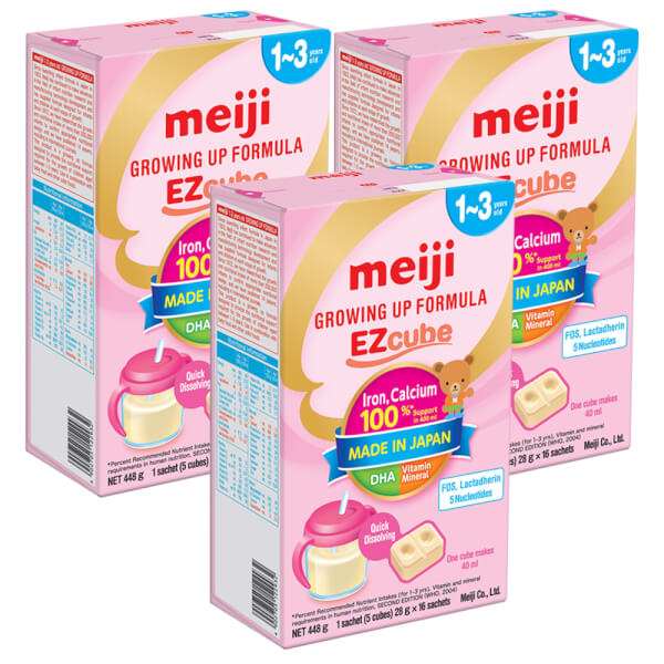 Combo 3 hộp Sữa Meiji thanh Growing up Formula 448g (12-36 tháng)