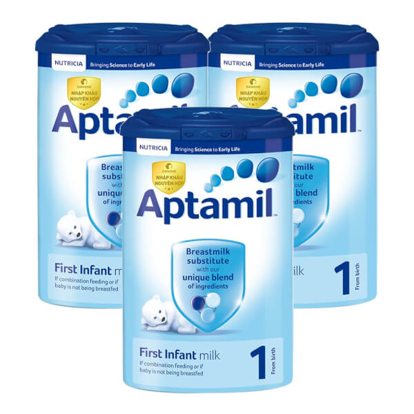 Combo 3 lon Sữa Aptamil Anh số 1 900g (0-6 tháng)