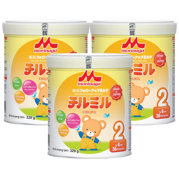 Combo 3 lon Sữa Morinaga số 2 320g (Chilmil, 6-36 tháng)