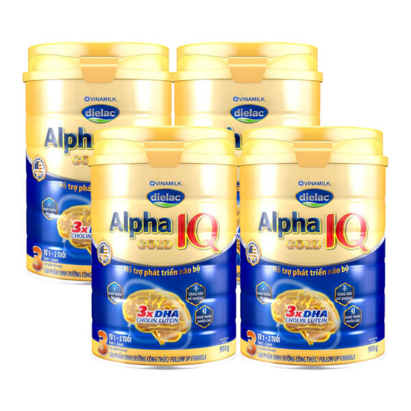 Combo 4 lon Sữa Dielac Alpha Gold IQ 3 900g (1-2 tuổi)