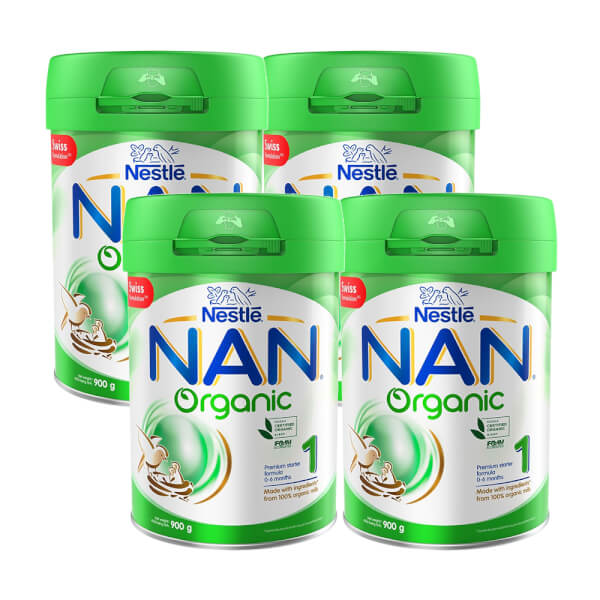 Combo 4 lon Sữa Nan Organic 1 900g (0-6 tháng)