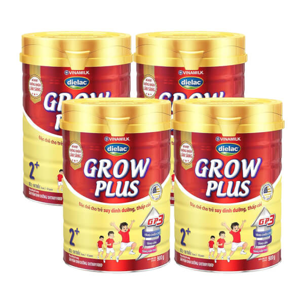 Combo 4 lon Sản phẩm dinh dưỡng Dielac Grow Plus 2+ 900g (2-10 tuổi)