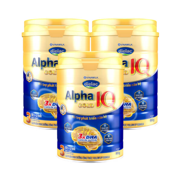 Combo 3 lon Sữa Dielac Alpha Gold IQ 3 900g (1-2 tuổi)