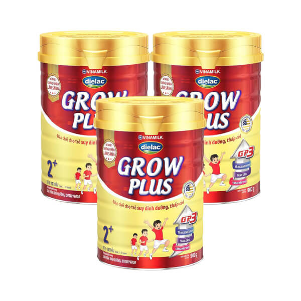 Combo 3 lon Sản phẩm dinh dưỡng Dielac Grow Plus 2+ 900g (2-10 tuổi)
