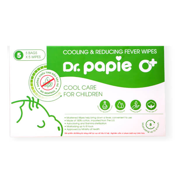 Khăn hạ sốt Dr.Papie dùng để làm gì trong trường hợp trẻ bị sốt?
