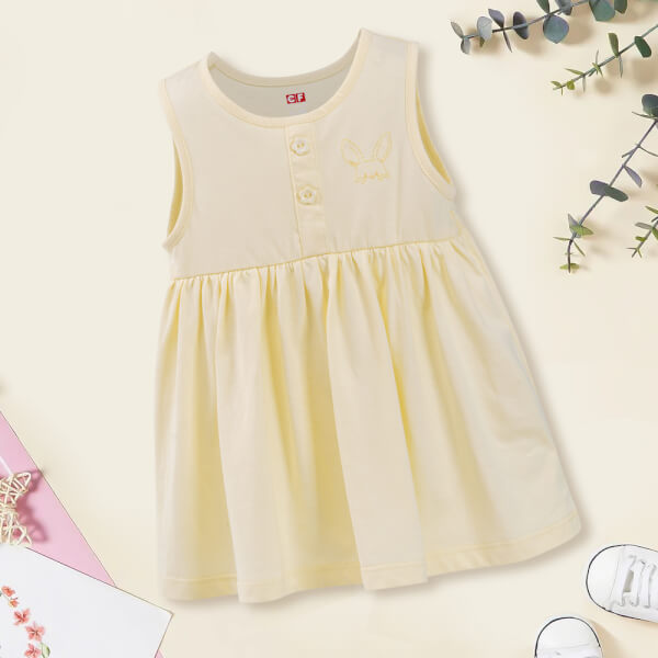 Đầm Thun Bé Gái Cf G0621006 (6-24M,Vàng) Giá Tốt
