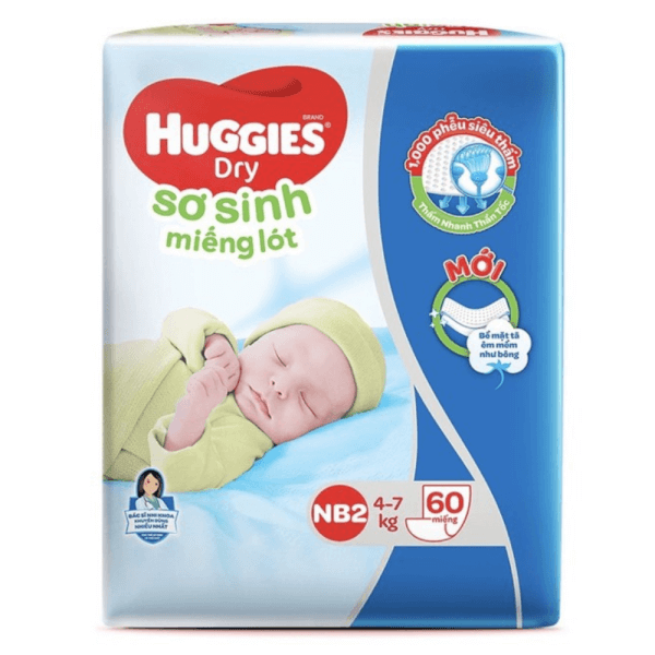 arrendamiento gastar Sicilia Miếng lót Huggies size Newborn 2 60 miếng (4-7kg)