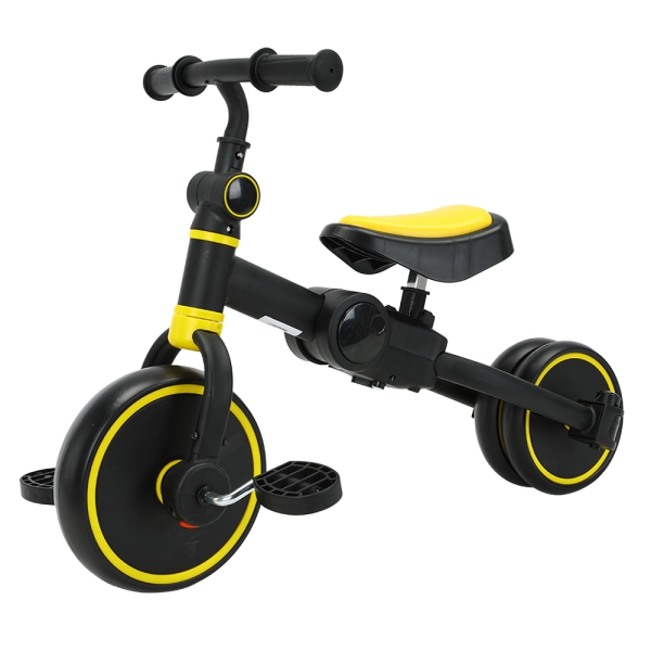Xe đạp 3 bánh kèm chòi chân đa năng gấp gọn 105C Animo (Đen, Vàng) giá tốt
