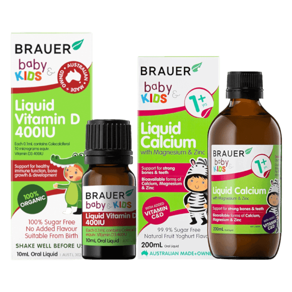 Chuỗi cửa hàng Mẹ & Bé 8 Combo 1 Brauer Liquid Calcium, Kẽm và Magie và 1 Brauer Liquid Vitamin D Organic