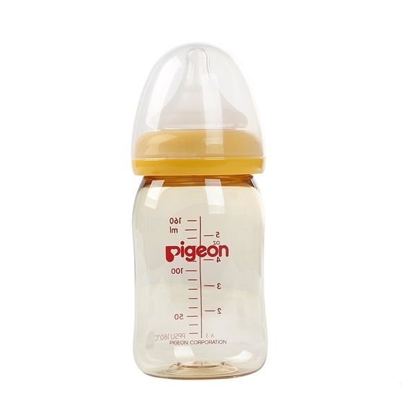 Bình sữa cổ rộng nhựa PPSU Pigeon, 160ml