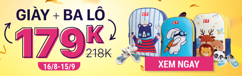 Khuyến mãi combo giày balô 179k