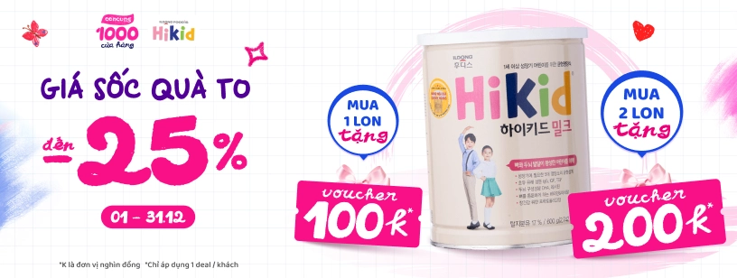 Cập nhật bảng giá sữa Hikid mới nhất