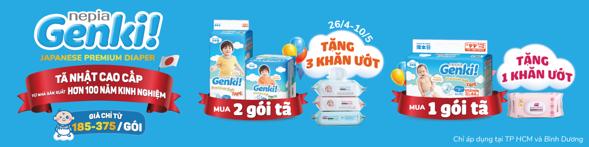 MUA TÃ NHẬT GENKI, TẶNG KHĂN ƯỚT