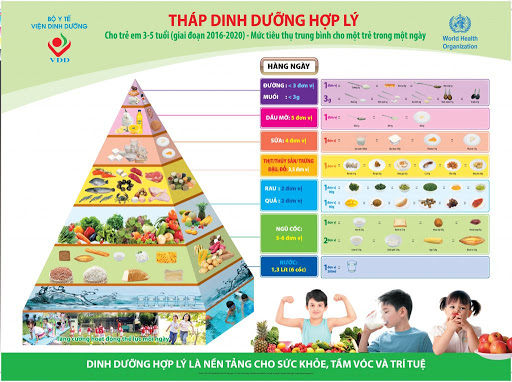 Tìm hiểu về tháp dinh dưỡng cho trẻ 3-5 tuổi